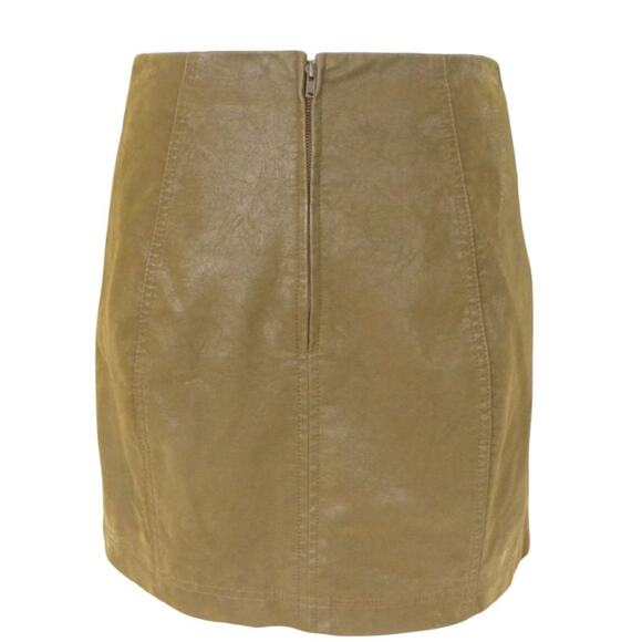 Free People Modern Femme Vegan Faux Suede Leather Mini Skirt Brown - Picture 5 of 9